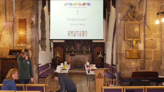 Easter Activity Day (31/03/2018): Chancel ready for Easter activities