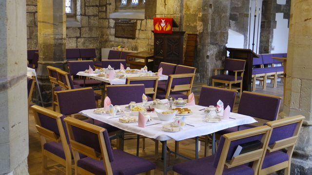 Afternoon tea (09/06/2018): Some tables set ready