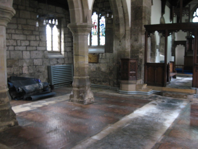 Now without the lights on to see the floor more clearly: Nave LHS from the doorway