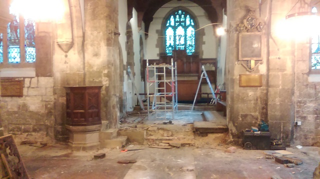 Choir going: chancel being stripped out (Photo: 04/10/2017 KFE)