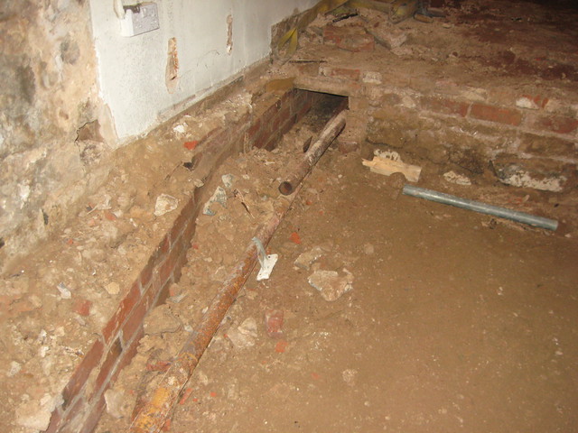 Pipework channel - LHS of chancel