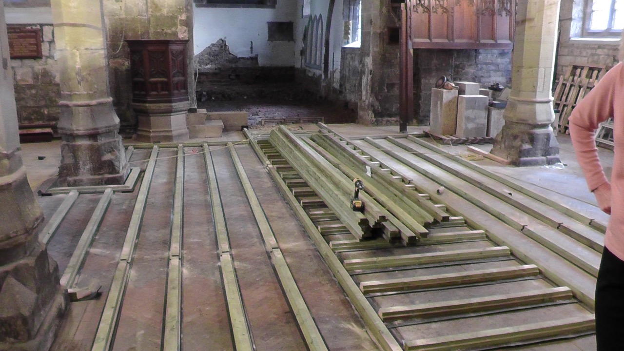 Getting ready for the new floor: The Nave floor facing west (Photos: 25/10/2017 DW)