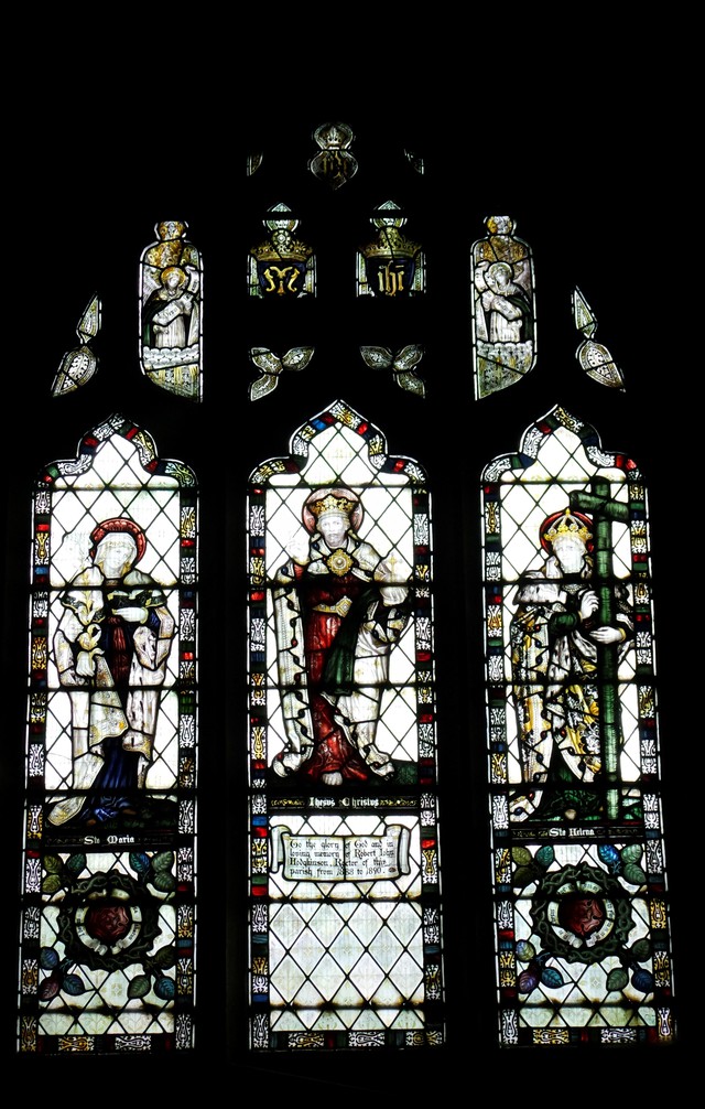The East window: now fully visible and backlit
