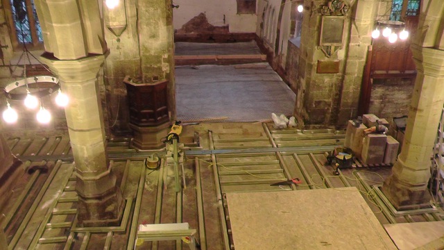 Nave and chancel from above