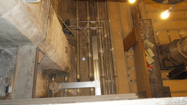 Trunking and pipework from the organ loft
