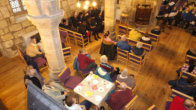 Audience in the nave from above